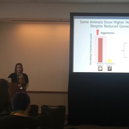 Kat competes for the Division of Comparative Endocrinology's Aubrey Gorbman Award for Best Student Oral Presentation at the Society for Integrative and Comparative Biology's 2020 meeting in Austin, Texas.
